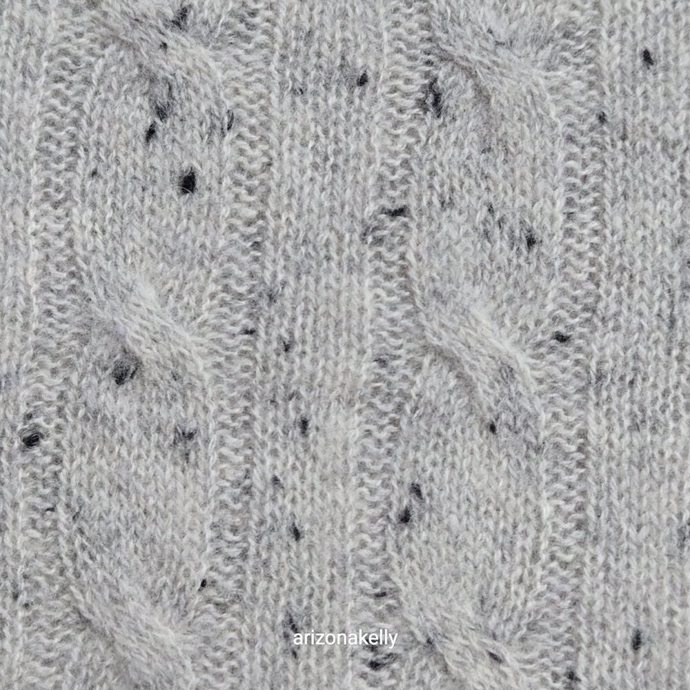 Speckled Cashmere Cable Knit Creme Oversized Scarf - Picture 8 of 13